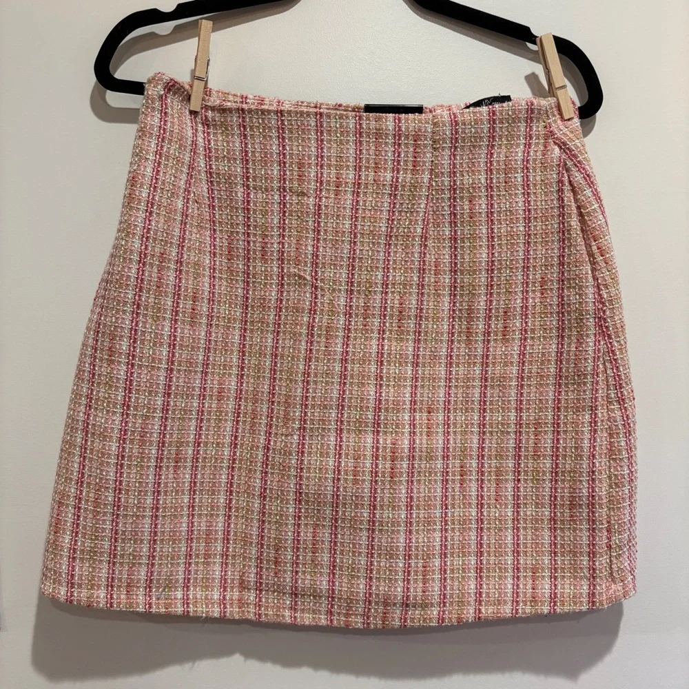 Milk and Honey Pink Tweed Crop Top Women's Skirt Set - Picture 3 of 7